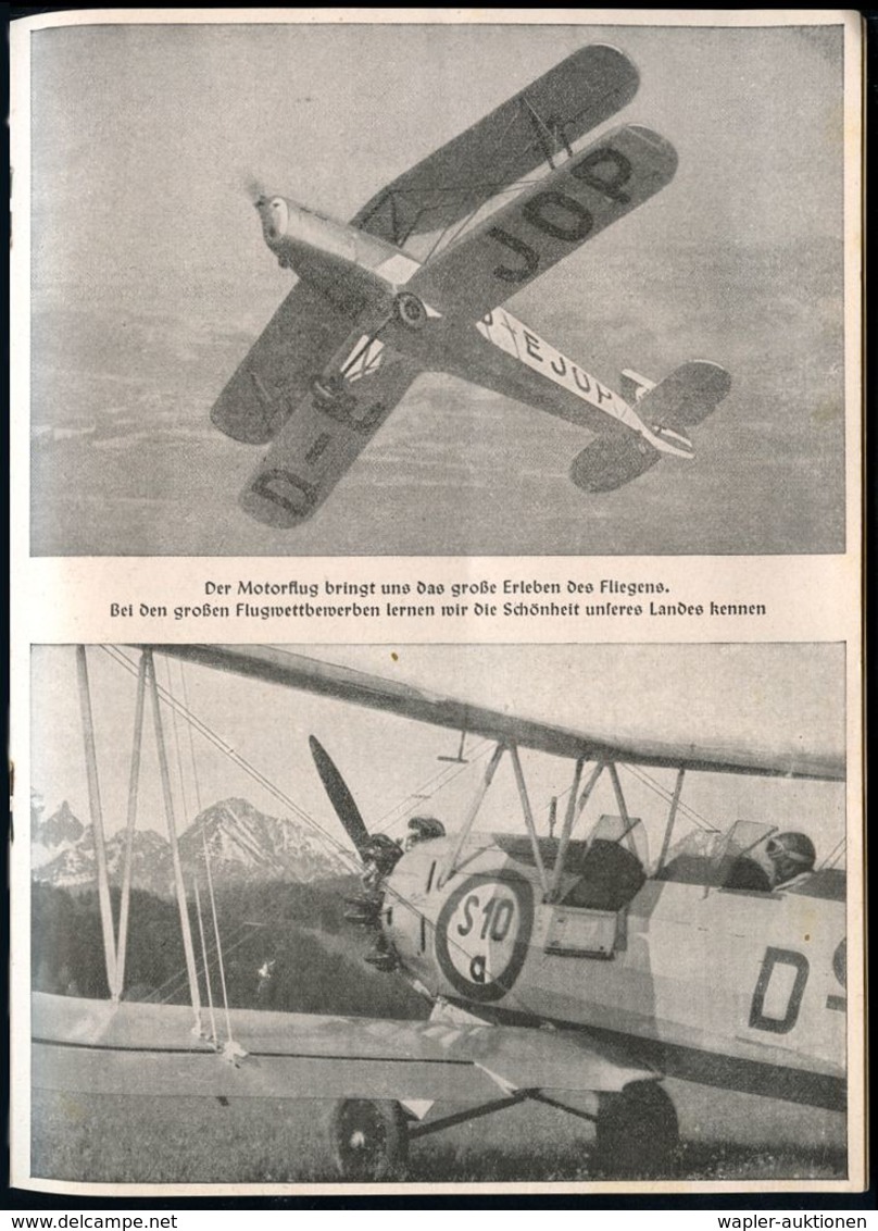 DEUTSCHES REICH 1938 Broschüre: Nationalsozialistisches Fliegerkorps.. (NSFK-Logo: Ikarus) 16 Seiten (kaum Sichtbare Mit - Vliegtuigen