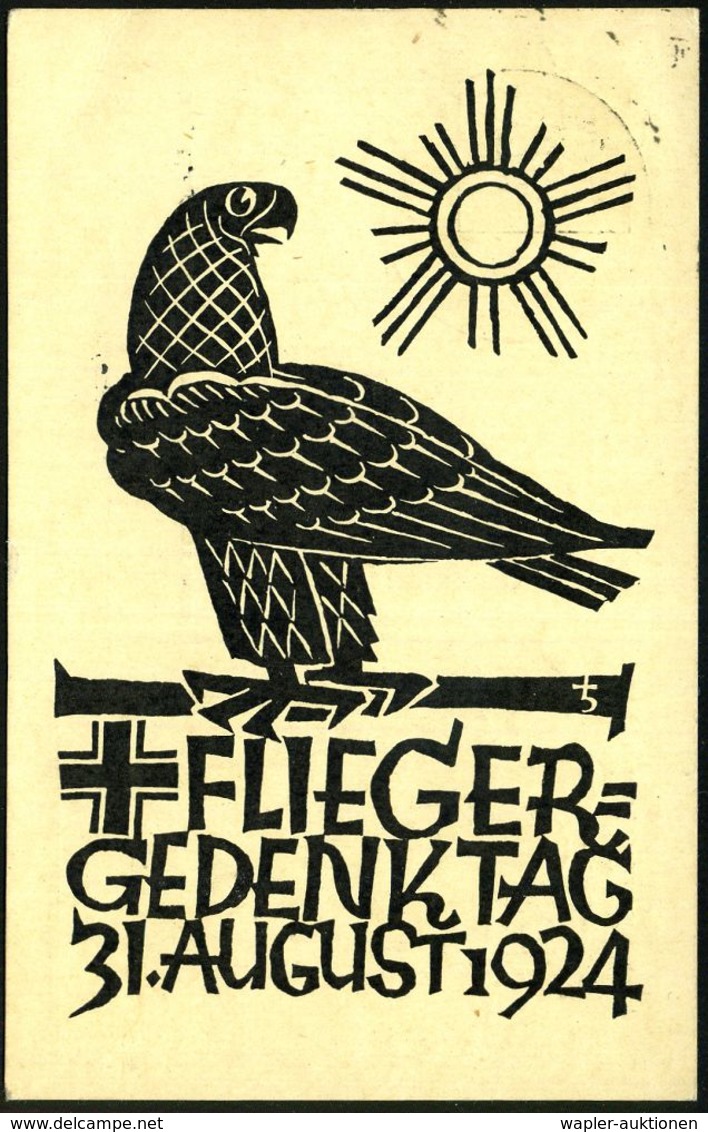 GERSFELD (Rhön) 1924 (31.8.) SSt.: Fliegerlager WASSERKUPPE/b. GERSFELD/(Rhön)/Rhön-Segelflug Wettbewerb  (Adler = Flieg - Avions