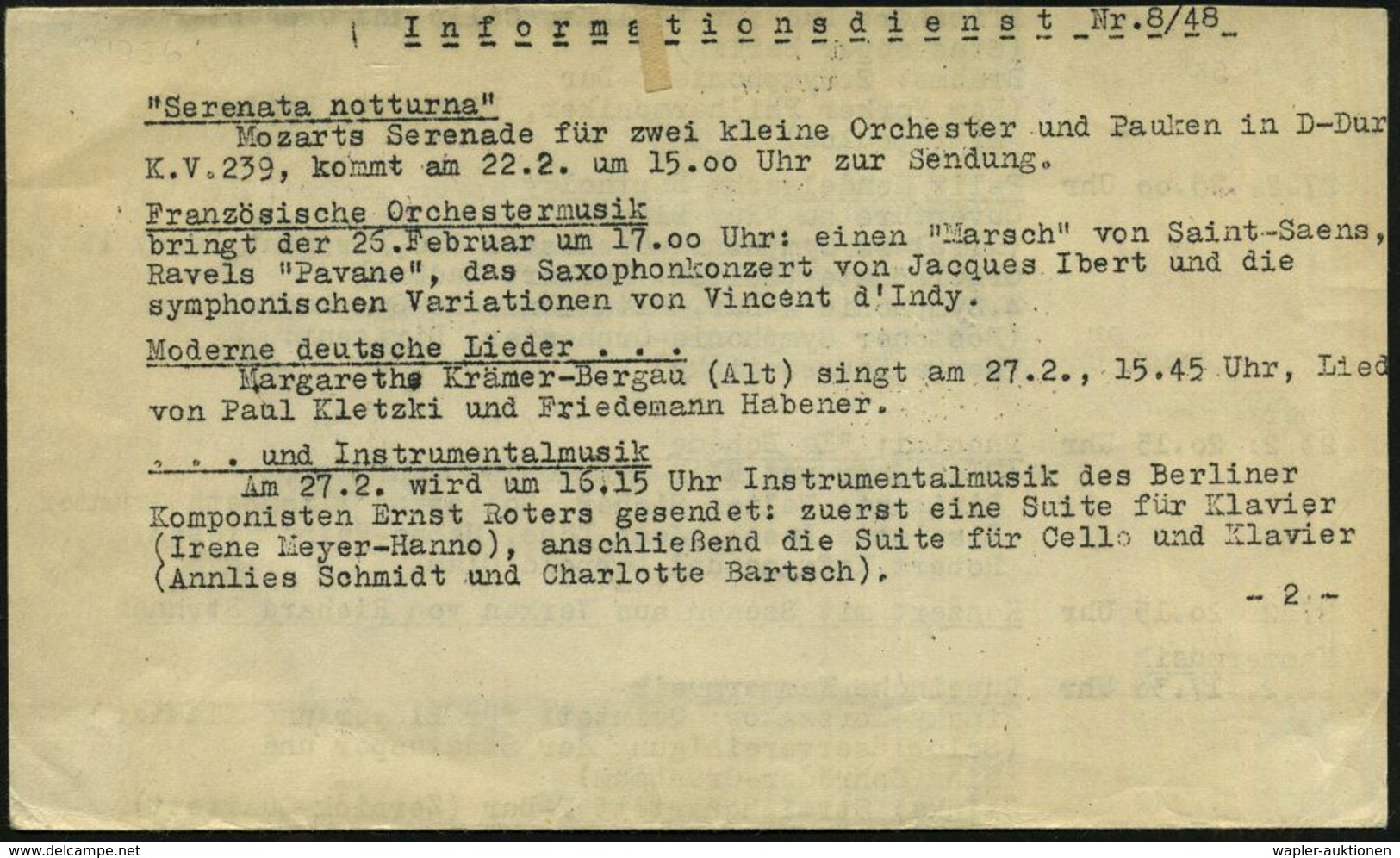 BERLIN W/ 67i 1948 (17.2.) 1K-Brücke + Viol. Ra2: Dienstsache/gebührenfrei + 2 Dienst-HdN: RIAS (Rundfunk Im Amerikan. S - Zonder Classificatie