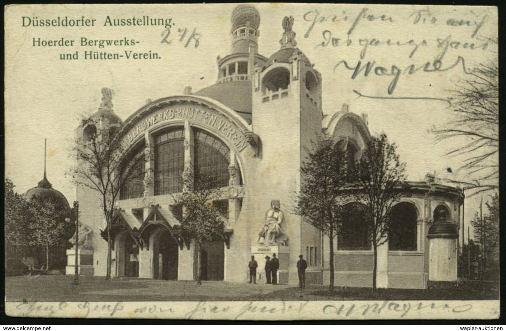 DÜSSELDORF/ AUSSTELLUNG 1902 (26.8.) SSt Auf Monochromer Foto-Ausst.-Ak.: Hoerder Bergwerks- U. Hütten-Verein (Jugendsti - Sonstige & Ohne Zuordnung