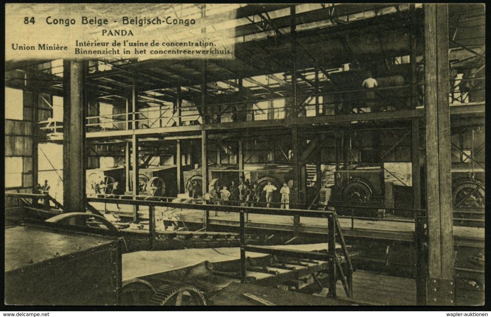 BELGISCH KONGO 1921 30 C. BiP Palme, Braun: PANDA/ Union Minière Intérieur De L'usine De Concentration.. (zweisprachig)  - Sonstige & Ohne Zuordnung