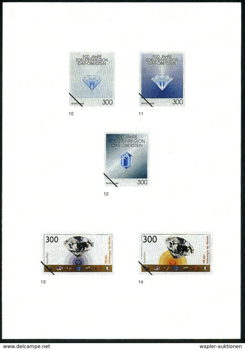 Idar-Oberstein 1997 (März) 300 Pf. "500 Jahre Edelsteinregion Idar-Oberstein", 25 Verschied. Color-Alternativ-Entwürfe D - Andere & Zonder Classificatie