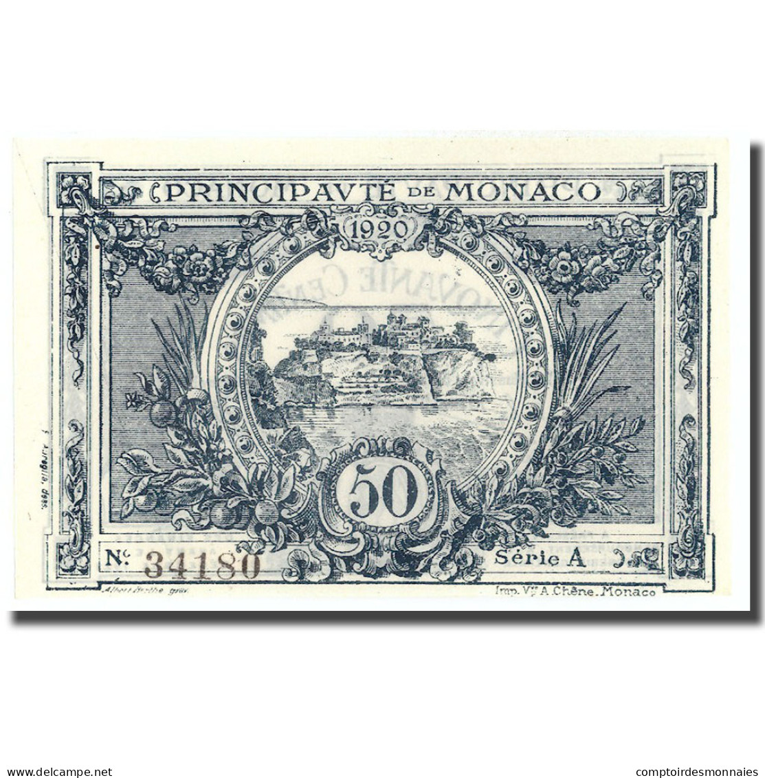 Billet, Monaco, 50 Centimes, 1920, 1920-03-20, KM:3a, NEUF - Monaco