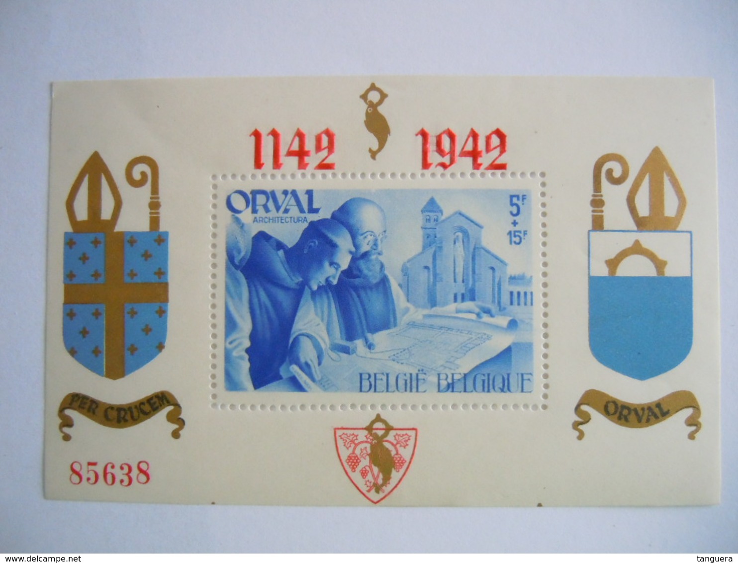 België Belgique 1942 Abdij Orval Abbaye D'Orval Dentelée Getand Opdruk Surchargée BL18 567A MNH ** - 1924-1960