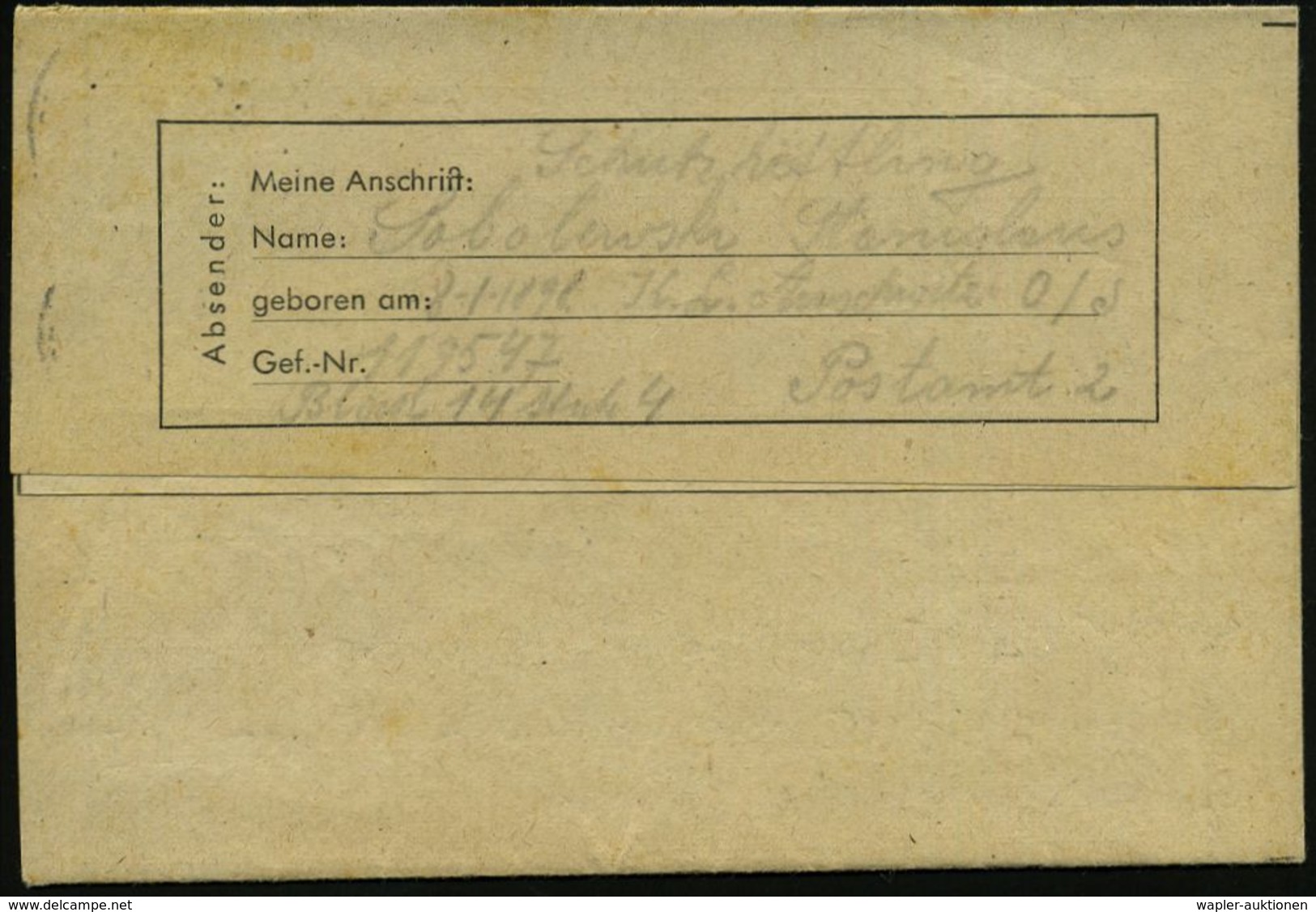 AUSCHWITZ (OBERSCHLES) 1944 (5.3.) Grauweißer Vordr.-Faltbf.: Konzentrationslager Auschwitz Mit 6 Bestimmungen Der Lager - Joodse Geloof