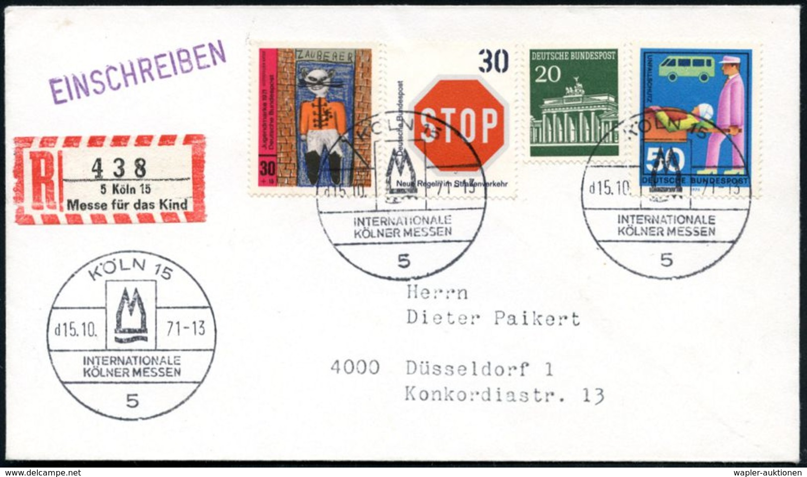 5 KÖLN 15/ INTERNAT./ KÖLNER MESSEN 1971 (15.10.) SSt + Sehr Seltener Sonder-RZ: 5 Köln 15/ Messe Für Das Kind (NEZ Nr.9 - Andere & Zonder Classificatie