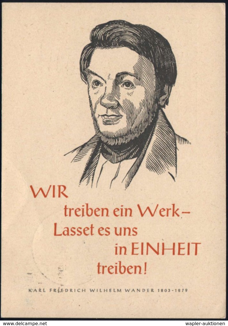 (10b) LEIPZIG C1/ 3.Pädagogischer/ Kongress 1948 (5.7.) SSt Auf Kongreß-Sonder-Kt.: Karl F. Wilh. Wander = Pädagoge, 180 - Altri & Non Classificati