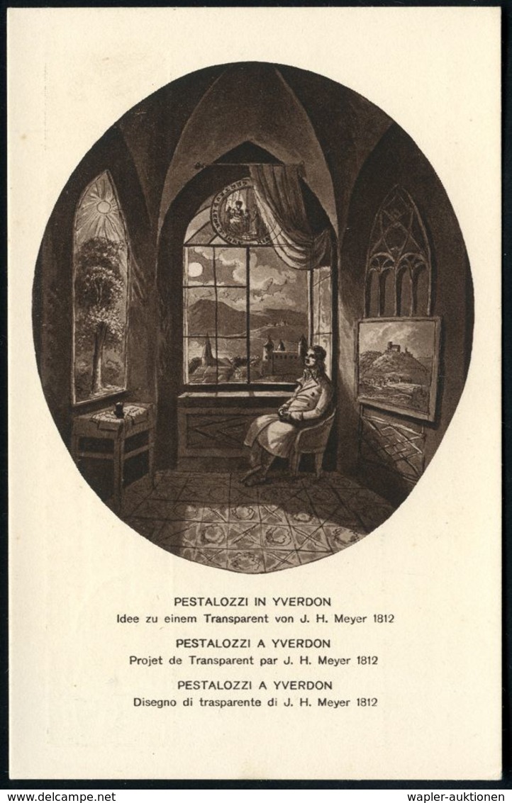 SCHWEIZ 1914 (4.8.) 5 C. Sonder-BiP Bundesfeier, Tellknabe, Grün: Pestalozzi-Stiftung "Neuhof" = Pestalozzi In Yverdon 1 - Altri & Non Classificati