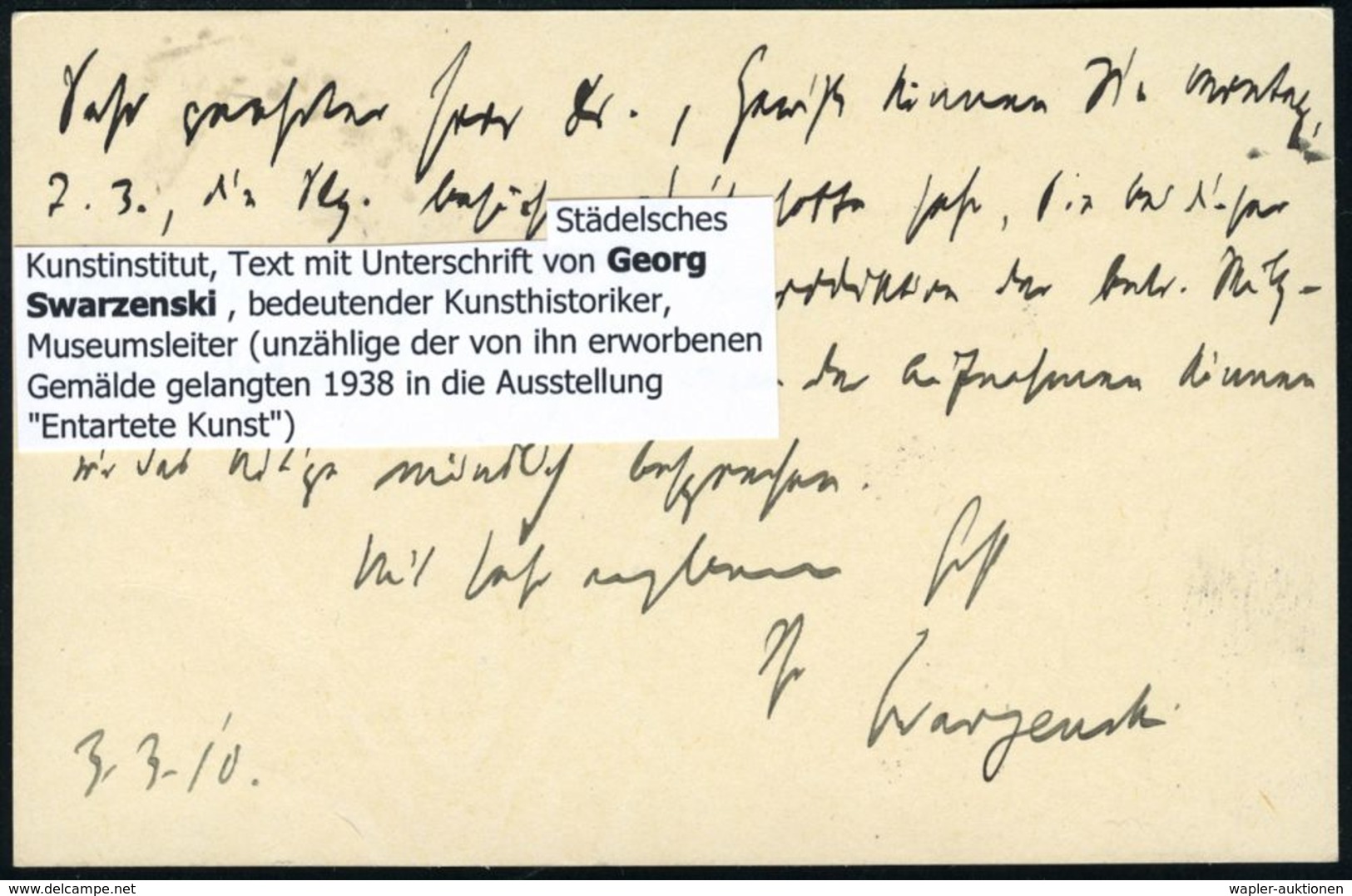 FRANKFURT (MAIN)/ *SÜD 10/ A 1910 (3.3.) 1K-Gitter + Viol. Ra.: STÄDEL'SCHES/ KUNST-INSTITUT.. = Kunstakademie U. Museum - Andere & Zonder Classificatie