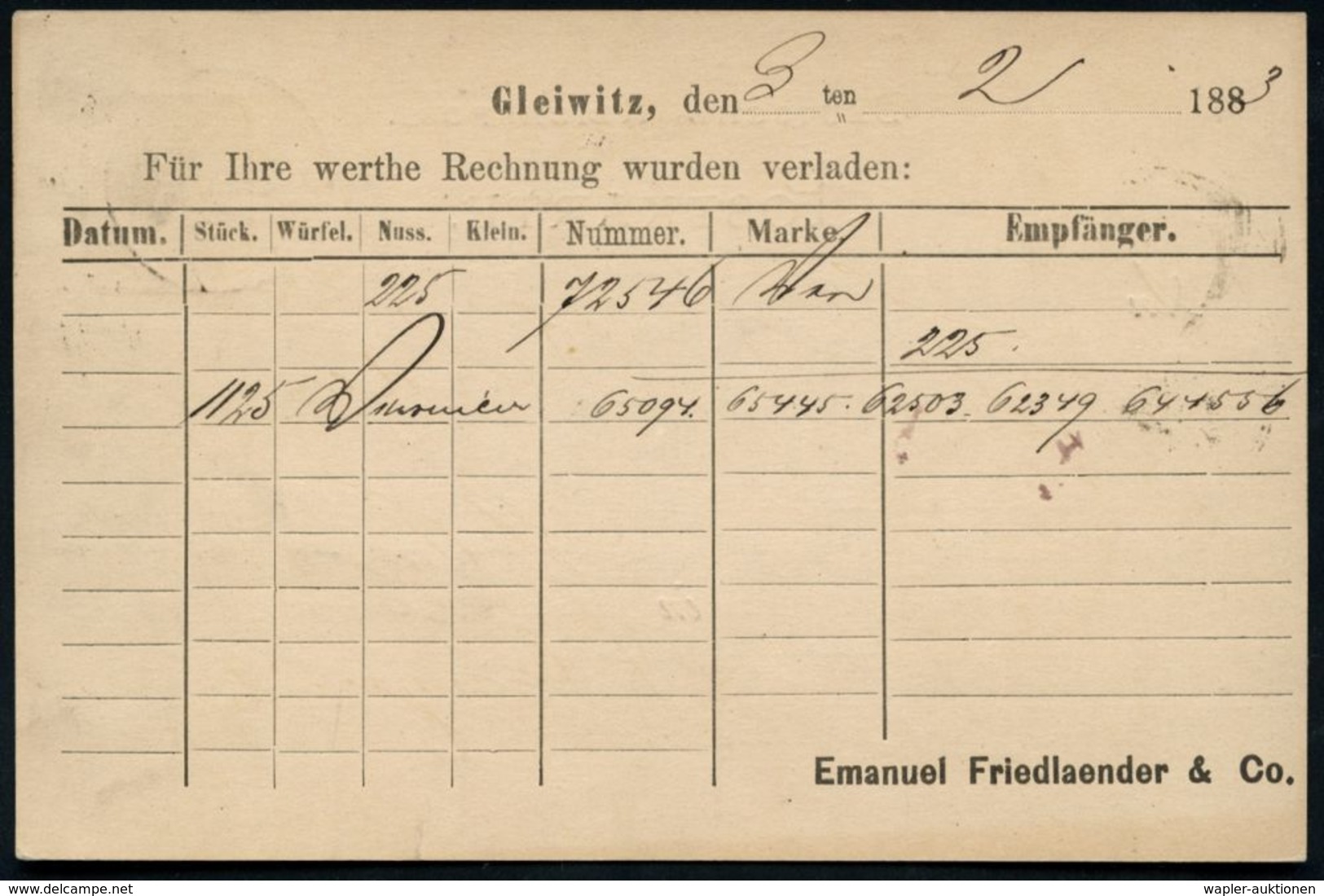 M O R G E N R O T H 1883 (3.2.) 1K Auf Inl.-P. 5 Pf.Krone/Ziffer Lila + Rs. Zudruck: E. Friedlaender, Gleiwitz (Kohlenau - Clima & Meteorologia