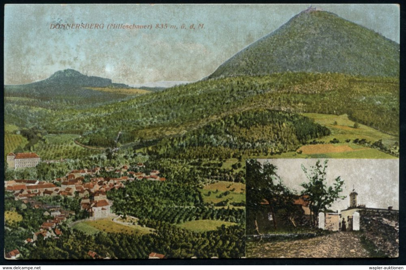 ÖSTERREICH 1909 (5.4.) 2-StegK: MILLESCHAU + Seltener Viol. Ra: DONNERSBERGWARTE = Meteorologische Station Auf Color-Aus - Clima & Meteorologia