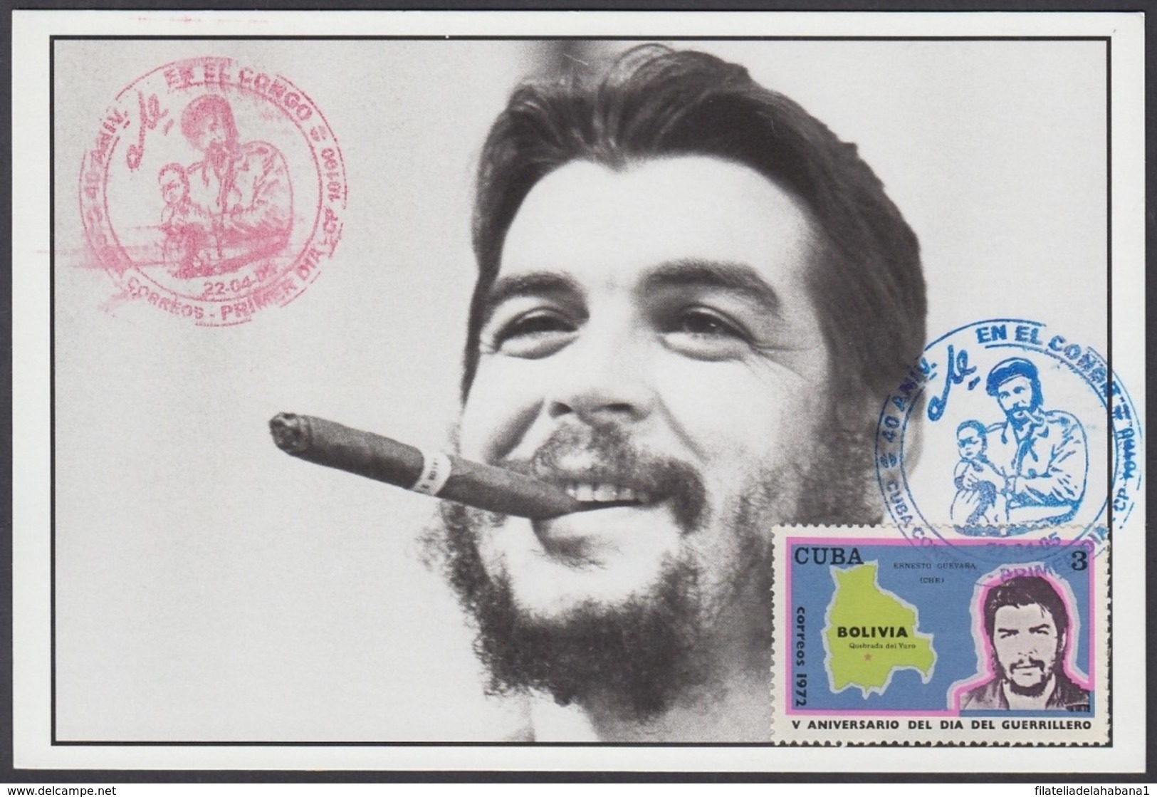 TMA-217 CUBA 2005 MAXIM CARD ERNESTO CHE GUEVARA. 40 ANIV GUERRILLA EN EL CONGO. - Tarjetas – Máxima