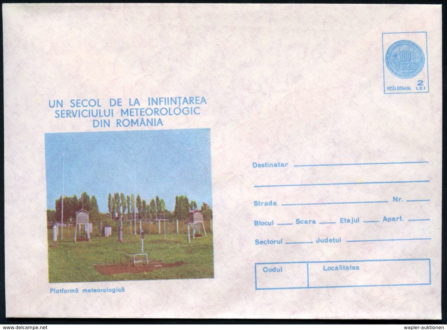 RUMÄNIEN 1984 2 L. Sonder-U. "100 Jahre Rumän. Meteorolog. Institut", 5 Verschied. (meteorolog. Geräte Etc.) Alle Ungebr - Clima & Meteorologia