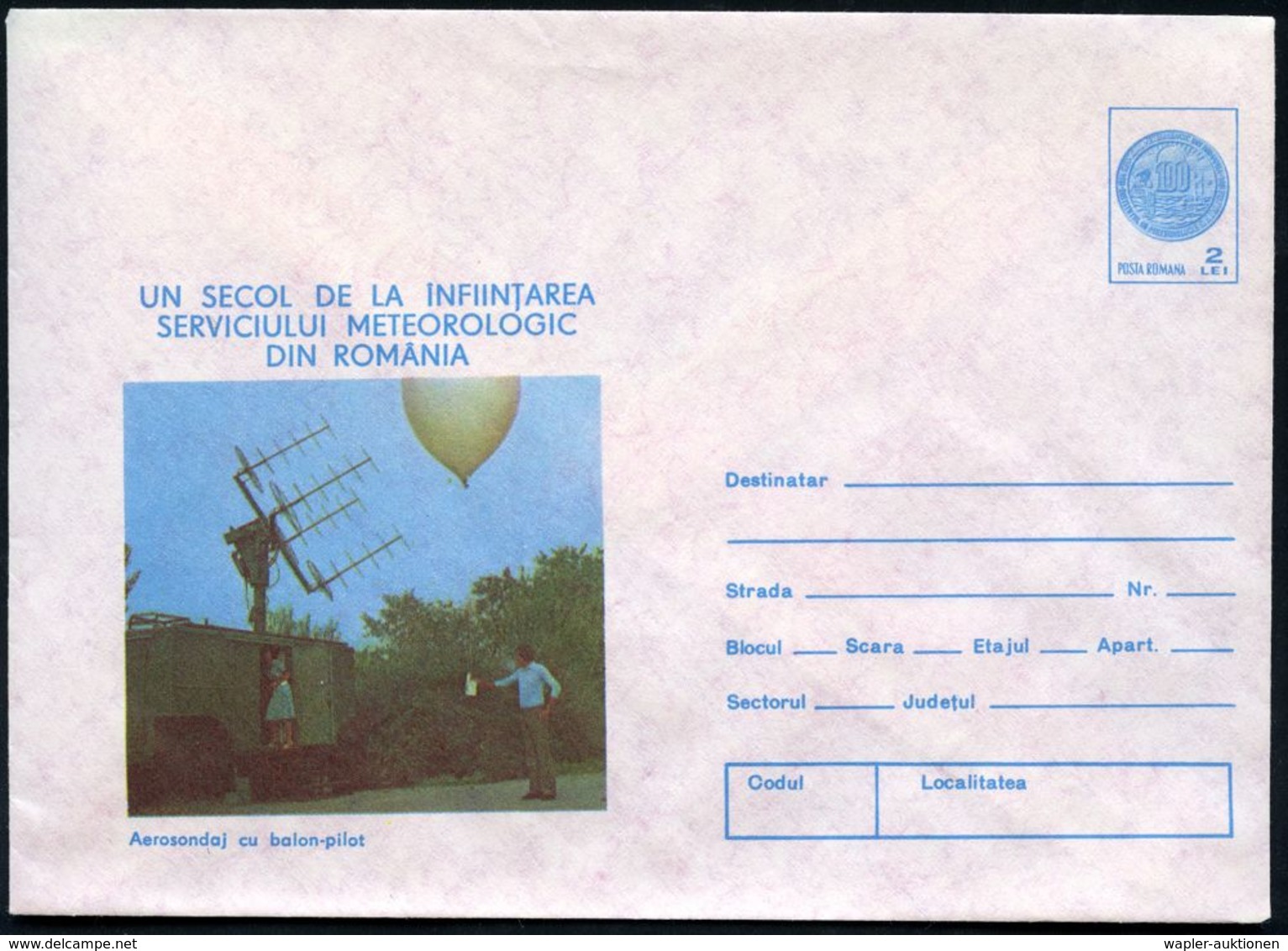 RUMÄNIEN 1984 2 L. Sonder-U. "100 Jahre Rumän. Meteorolog. Institut", 5 Verschied. (meteorolog. Geräte Etc.) Alle Ungebr - Clima & Meteorologia