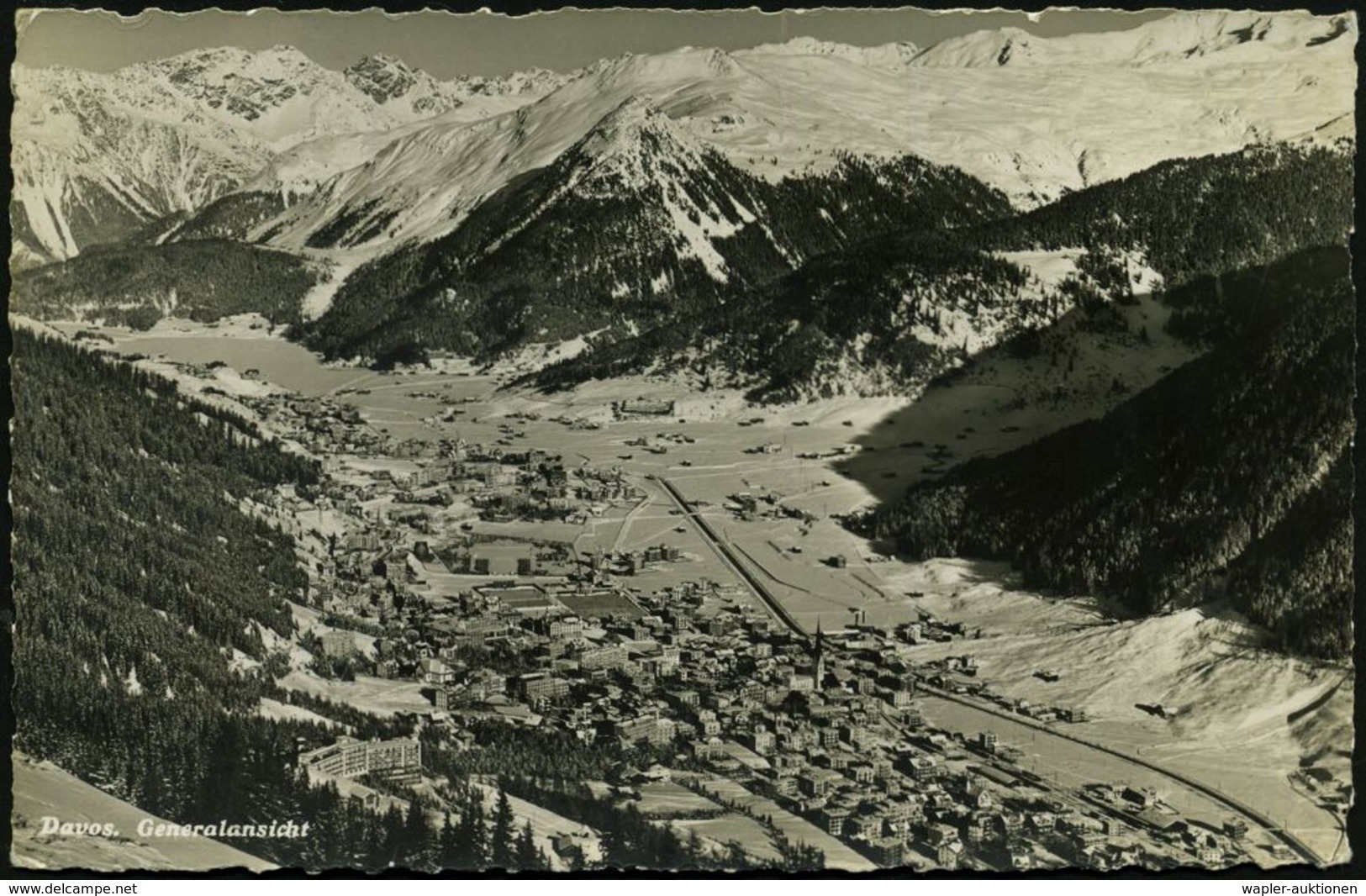 SCHWEIZ 1942 (19.1.) Schw. Feldpost-2K: LAWINENKURSE DER ARMEE/ Feldpost (ohne Datum) S/w.-Foto-Ak.: Davos, Seltene Feld - Klima & Meteorologie