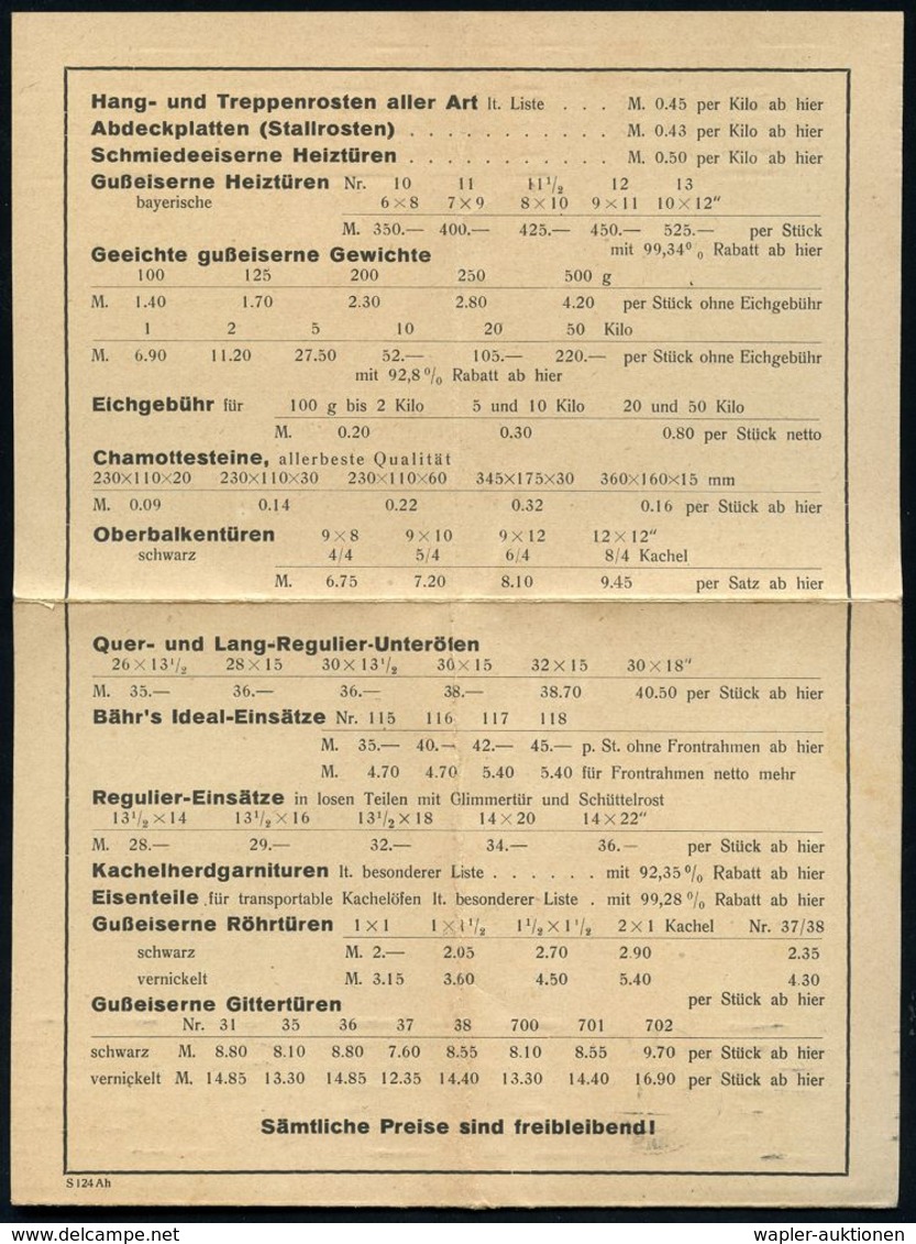 HANNOVER/ S1u 1924 (30.1.) BdMaSt Auf Reklame-3fach-Reklame-Klappkt.: Aug. Bähr & Co., Eisen-Gußwaren (Bär Mit Ofen) Pre - Unclassified