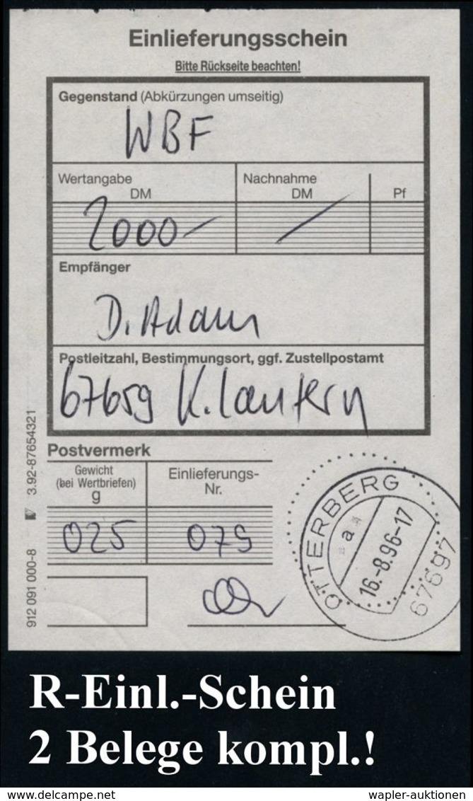 B.R.D. 1996 (16.8.) 280 Pf. "Roland V. Bremen", Reine MeF: 5 Stück + Rosa VZ: 67697 Otterberg , Klar Gest. Inl.-Wert-Bf. - Musica