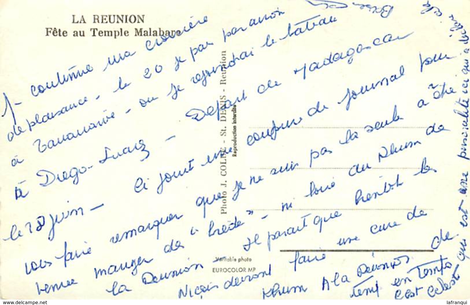 Pays Div -ref T628- La Reunion - Fete Au Temple Malabare   - Carte Bon Etat  - - Riunione