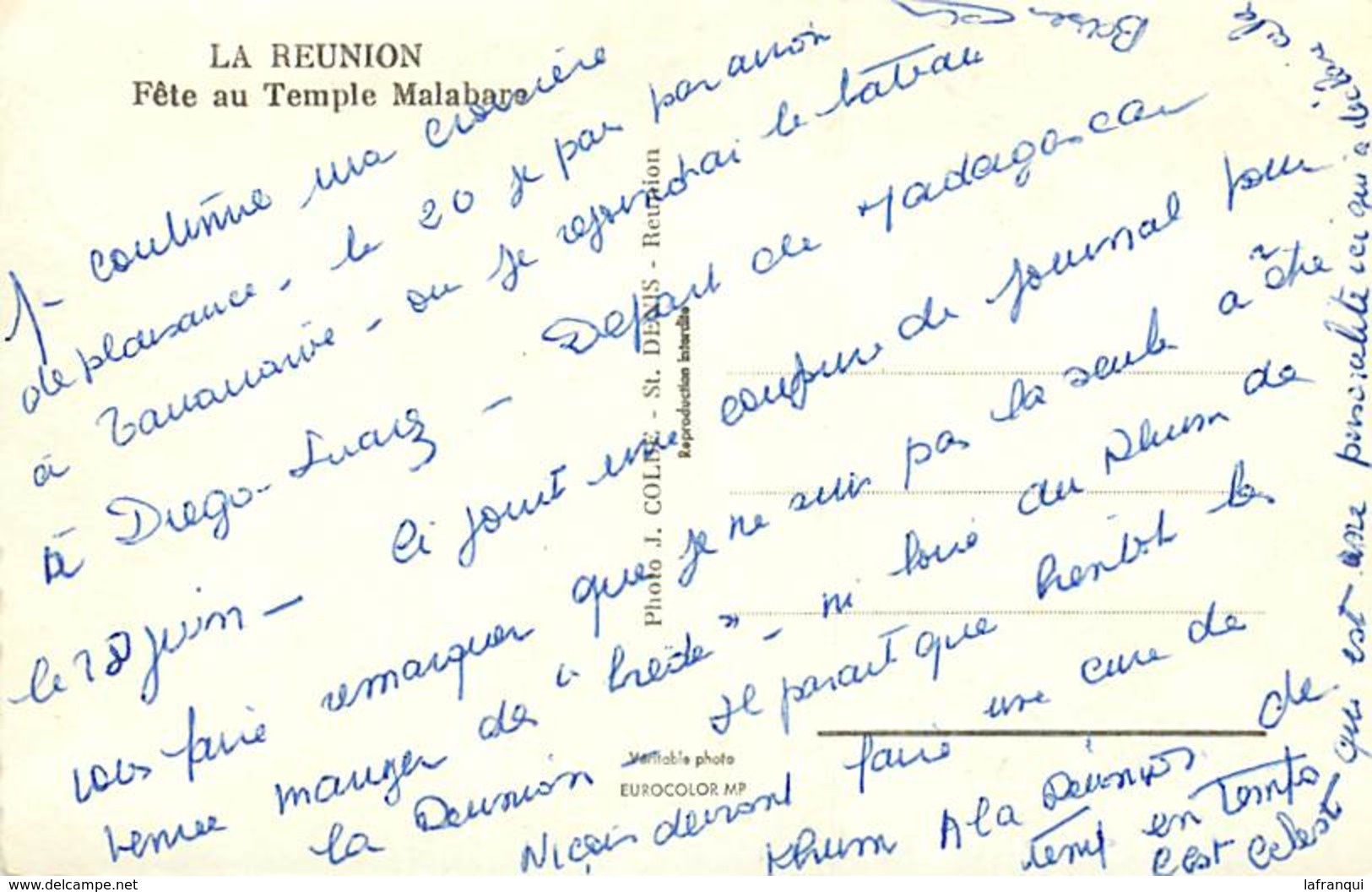 Pays Div -ref T628- La Reunion - Fete Au Temple Malabare   - Carte Bon Etat  - - Reunion