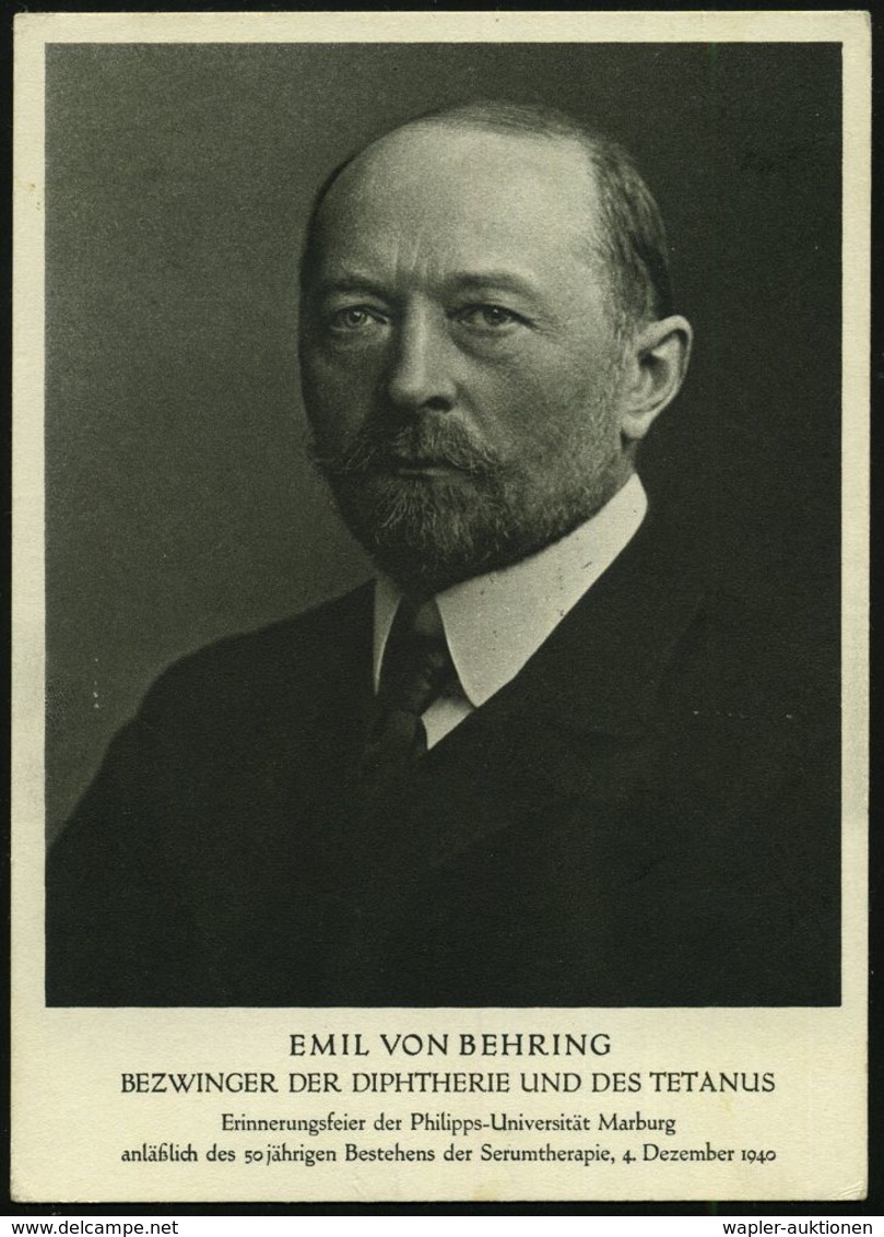 LEVERKUSEN-I.G. WERK/ A/ E V Behring/ Erinnerungsfeier.. 1940 (6.12.) SSt = Hauspostamt I.G.-Werke Leverkusen (Schriftzu - Premio Nobel