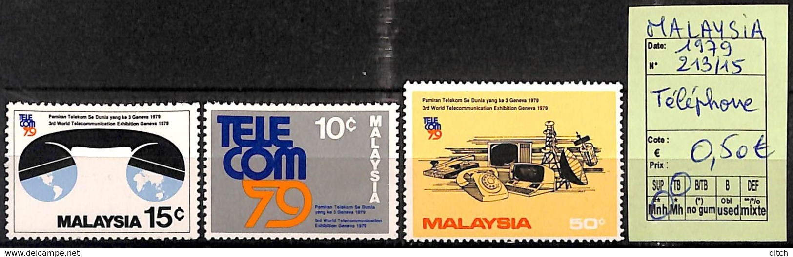 D - [825055]TB//**/Mnh-Malaisie 1979 - N° 213/15, Téléphone - Malaysia (1964-...)