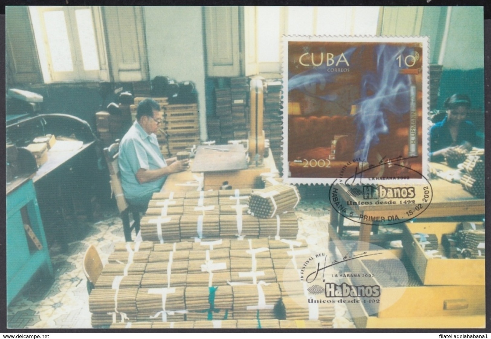 TMA-252 CUBA 2002 MAXIM CARD FESTIVAL DEL HABANO, TOBACCO FACTORY. - Tarjetas – Máxima