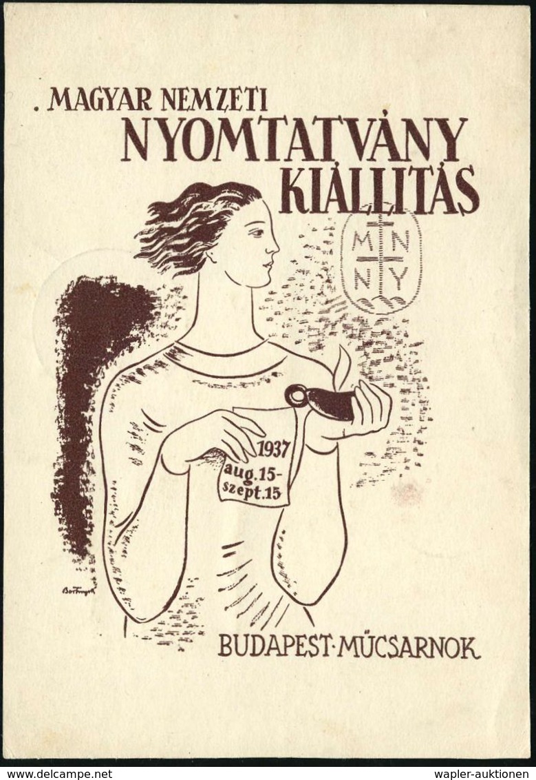 UNGARN 1937 (13.9.) AFS.: BUDAPEST/Fr 72 I-114/MAGYAR NEMZETI/NYOMTATVANY/KIALLITAS.. (Figur M. Flammenschale, Kreuz-Mon - Esposizioni Filateliche