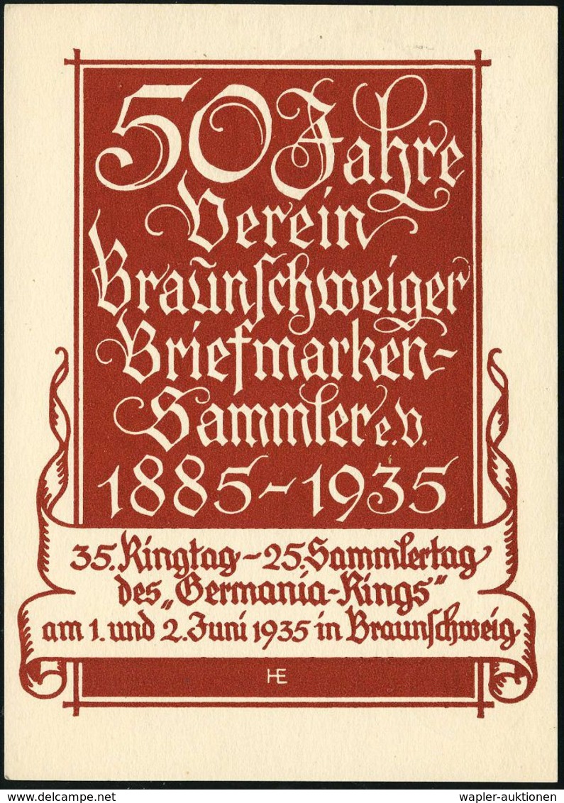 Braunschweig/ 35.Ringtag/ 25.Sammlertag/ 50 Jahre Verein/ Braunschw.Briefm.Sammler EV 1935 (2.6.) Seltener SSt = Alt-Bra - Timbres Sur Timbres