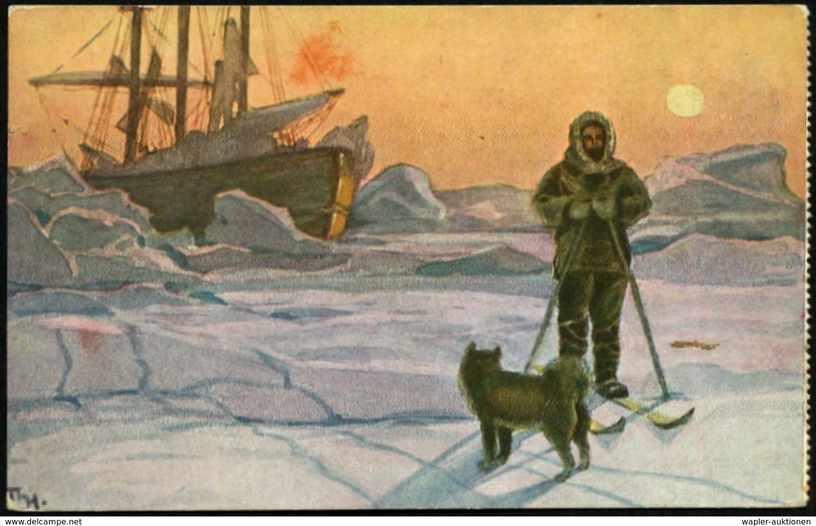 NORWEGEN 1924 (4.8.) SSt: POLHAVET/N.Br.7 6°-5 1' = Bordpostamt Expeditionsschiff "Maud", 2x (1x Nicht Ganz Voll) Auflie - Arktis Expeditionen