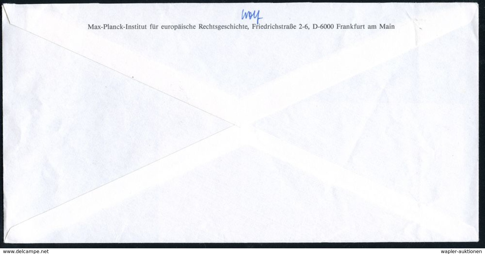 6000 FRANKFURT AM MAIN 17/ Max-Planck-Institut/ Für Europ.Rechtsgeschichte 1987 (8.12.) AFS = Kopf Der Minerva ,  Rs. Ab - Politie En Rijkswacht