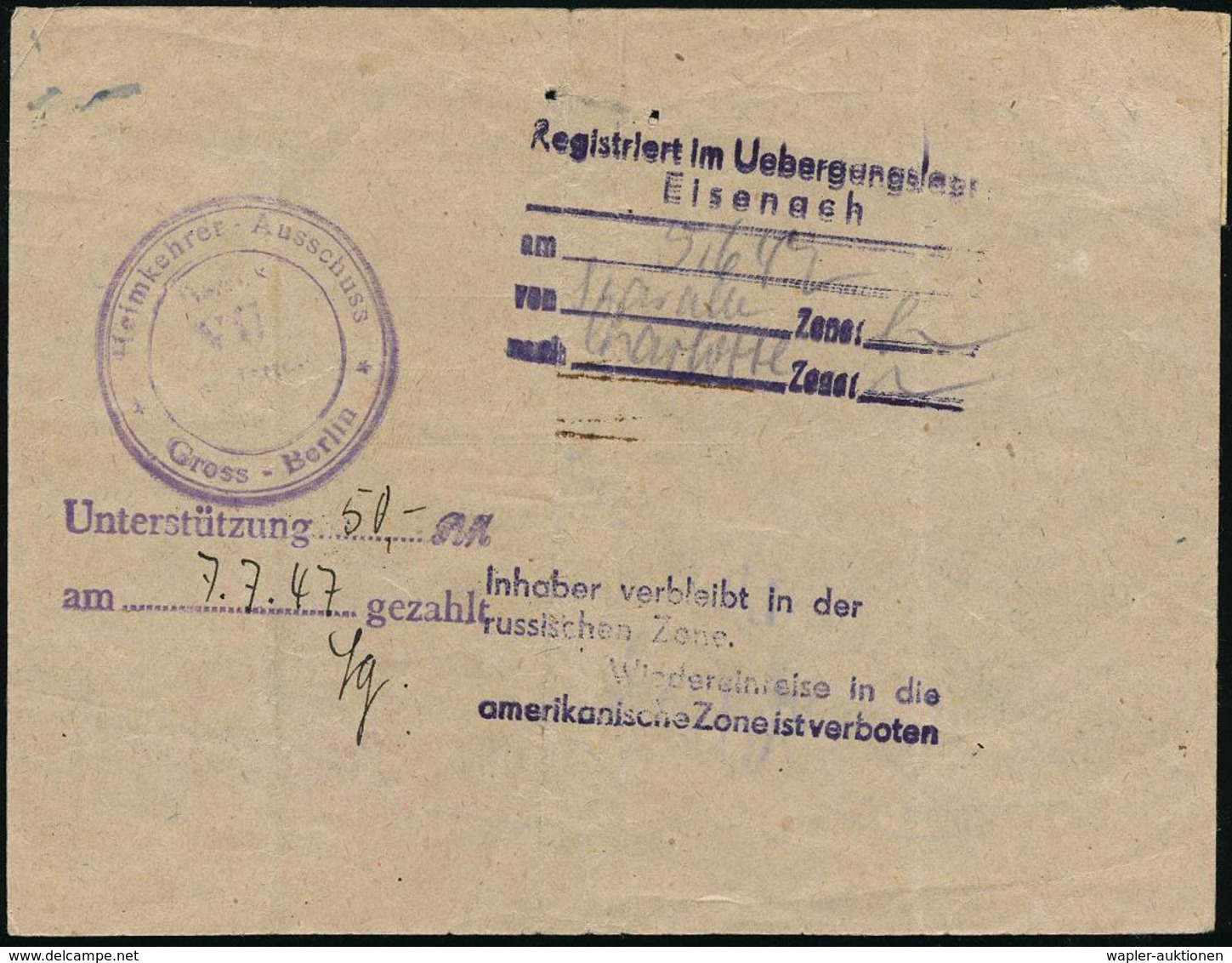 DEUTSCHLAND 1942/56 Dokumentation Eines Deutschen Kgf. In Französ. Kgf.-Schaft: Entlassungsschein Wehrmeldeamt  Berlin ( - Croix-Rouge