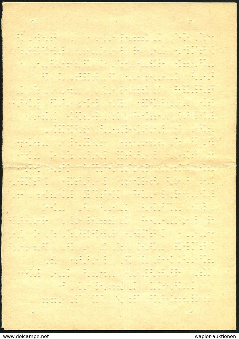 POLEN 1977 (27.10.) 1K: BYDGOSZCZ 2/AF Auf Portofreier Blindensendung = Falt-Bf. Mit Inhalt In Braille-Blindenschrift In - Médecine