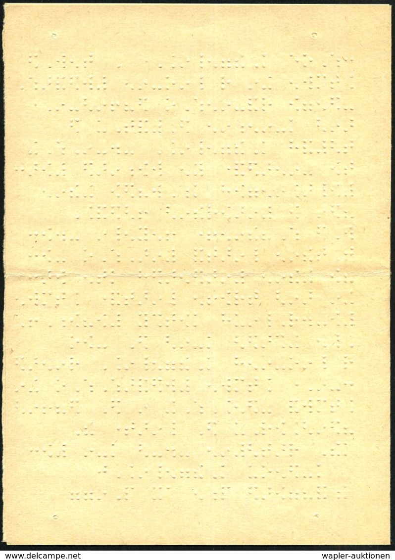 POLEN 1977 (27.10.) 1K: BYDGOSZCZ 2/AF Auf Portofreier Blindensendung = Falt-Bf. Mit Inhalt In Braille-Blindenschrift In - Geneeskunde