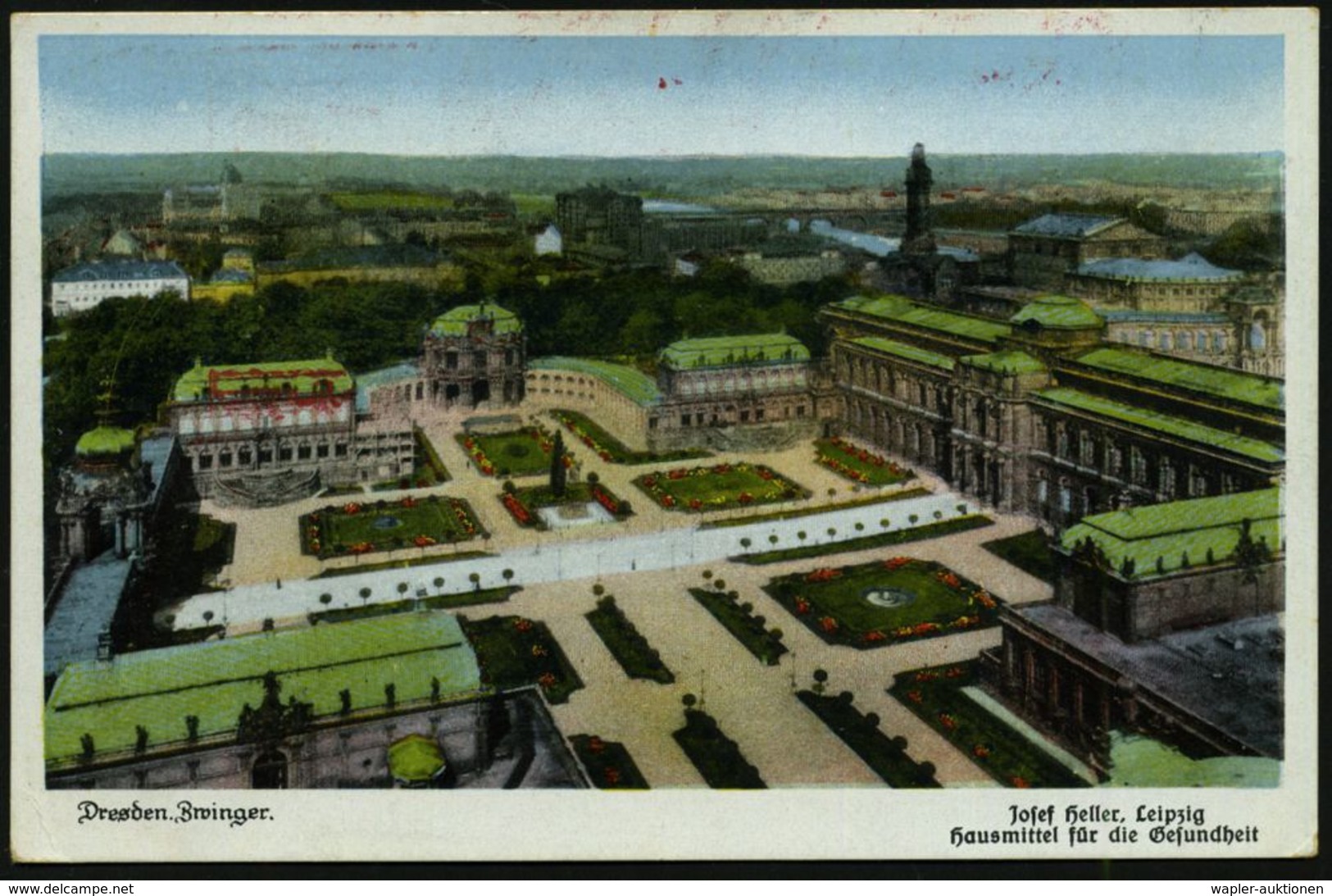 LEIPZIG/ C 1/ Josef Heller/ Kräuter-Tees.. 1940 (25.6.) AFS Auf Color-Reklame-Ak. (Dresdner Zwinger) Dekorative Fern-Kt. - Medicine