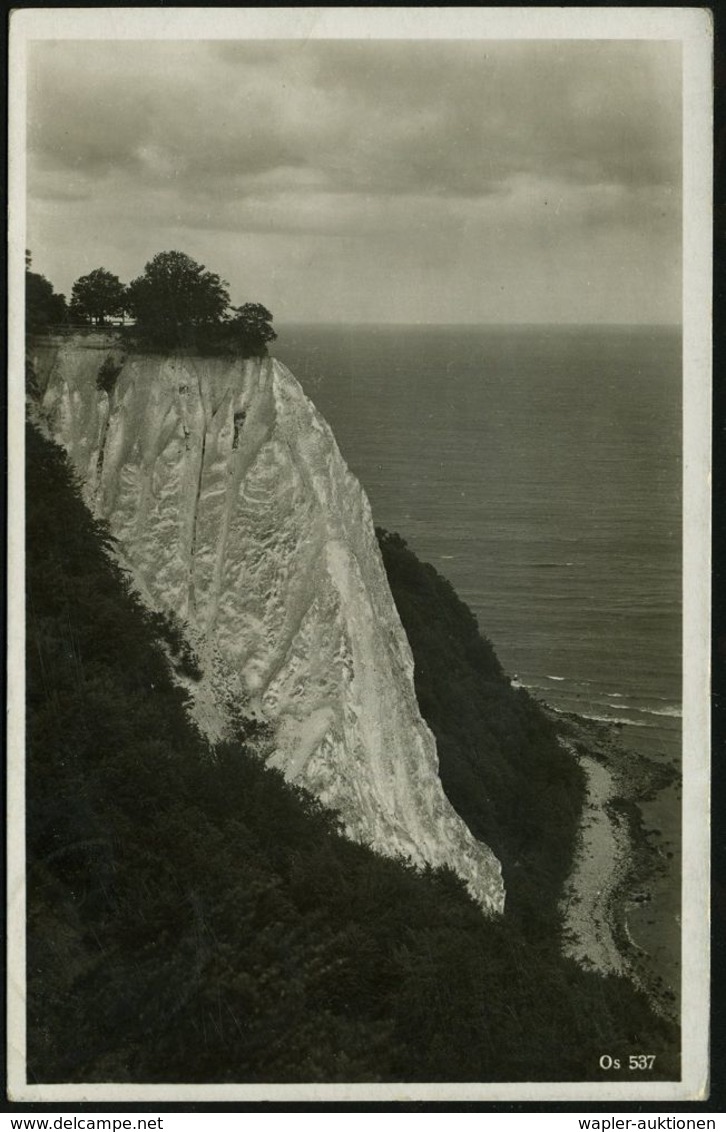 Saßnitz/ **c 1935 (27.7.) 1K-Steg + Viol. HdN: SALONDAMPFER/ "Frigga"/ Auf Hoher See , Klar Gest. S/w.-Ak.: Rügen, König - Maritime