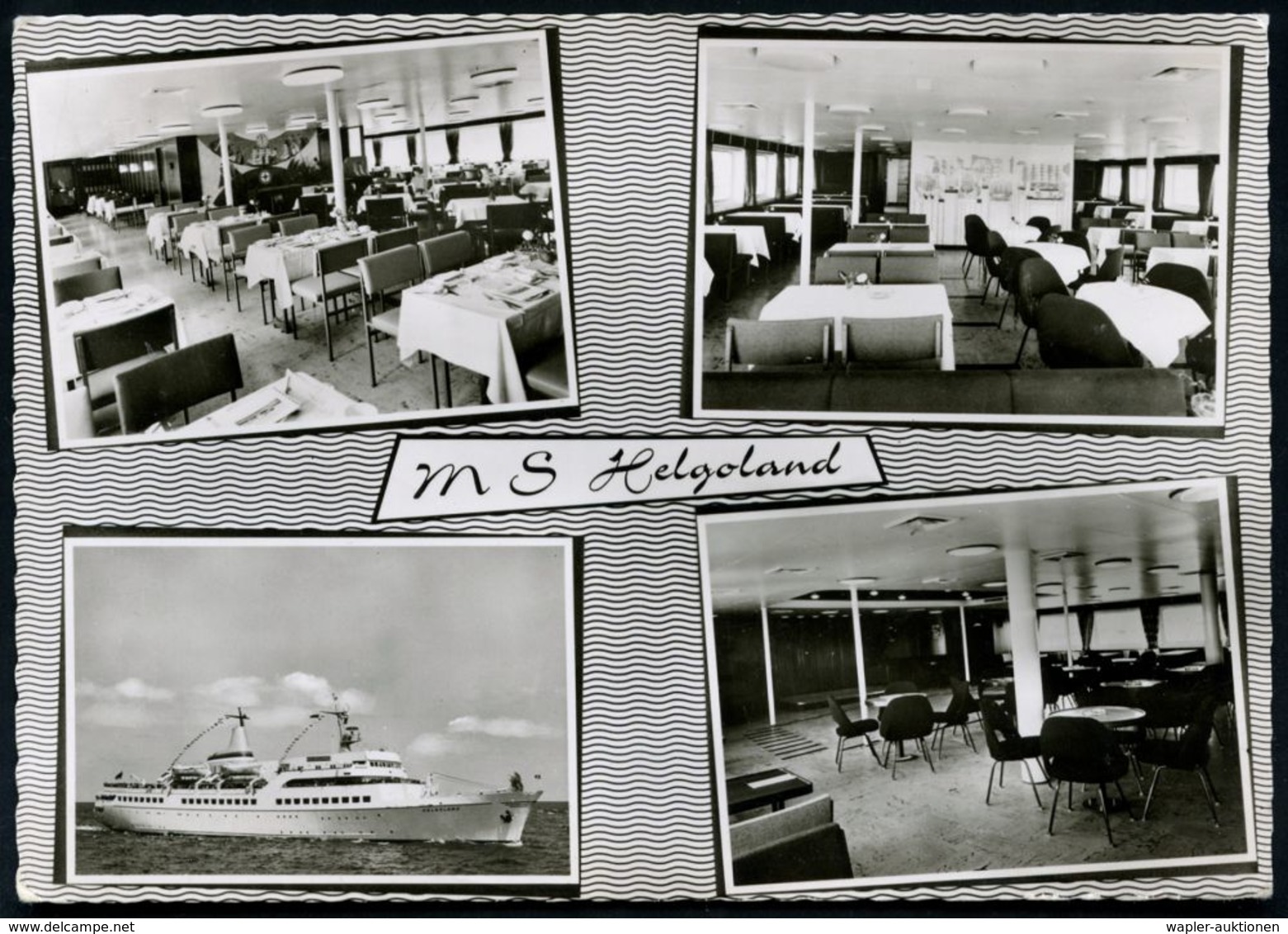 B.R.D. 1964 (31.8.) 2K-BPA: DEUTSCHE SCHIFFSPOST/MS/ HELGOLAND/ HAPAG-HADAG-SEEBÄDERDIENST Klar Auf S/w.-Ak.: Fahrgastsc - Schiffahrt