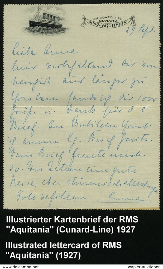 GROSSBRITANNIEN 1927 (7.10.) MaWSt.: PLYMOUTH, DEVON/ P A Q U E B O T , Klar Gest. Schiffs-Reklame-Kartenbf.: ON BOARD T - Marittimi