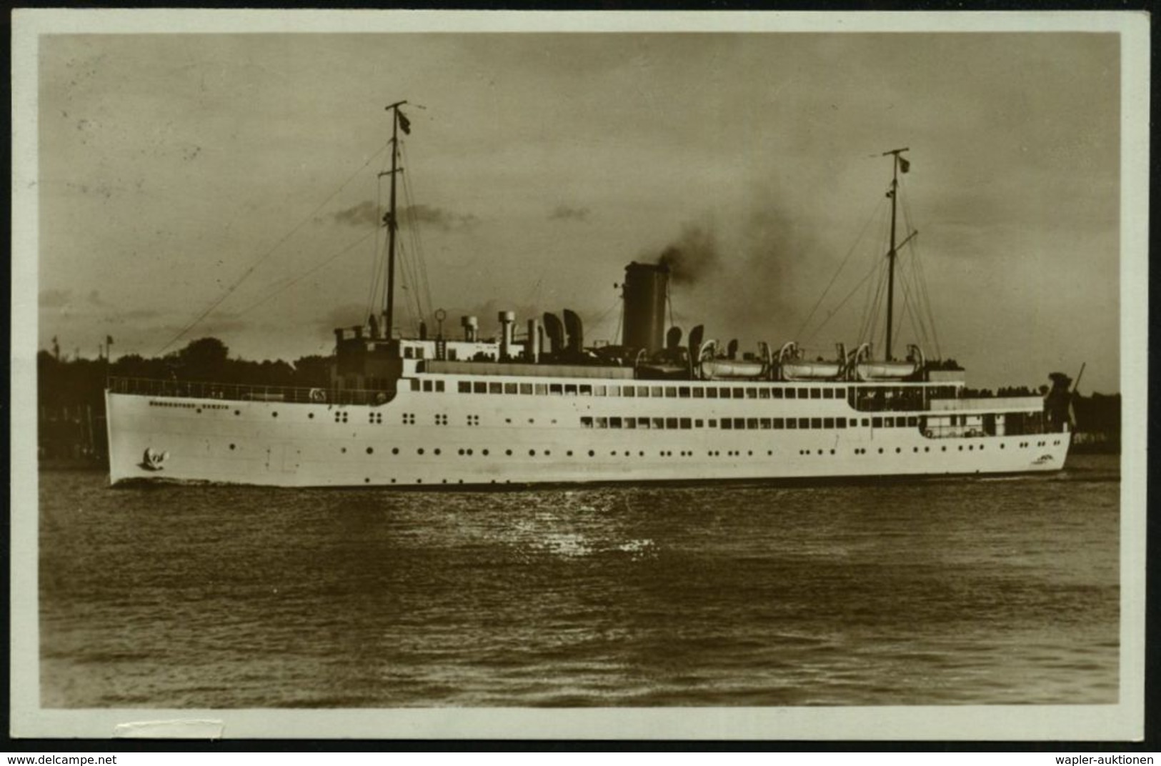 DANZIG 1930 (1.8.) 1K-Segm.: ZOPPOT/FREIE STADT/DANZIG, EF 10 Pf. Dauerserie , S/w.-Foto-Ak.: NDL, Bremen, M.S. "Hansest - Maritiem