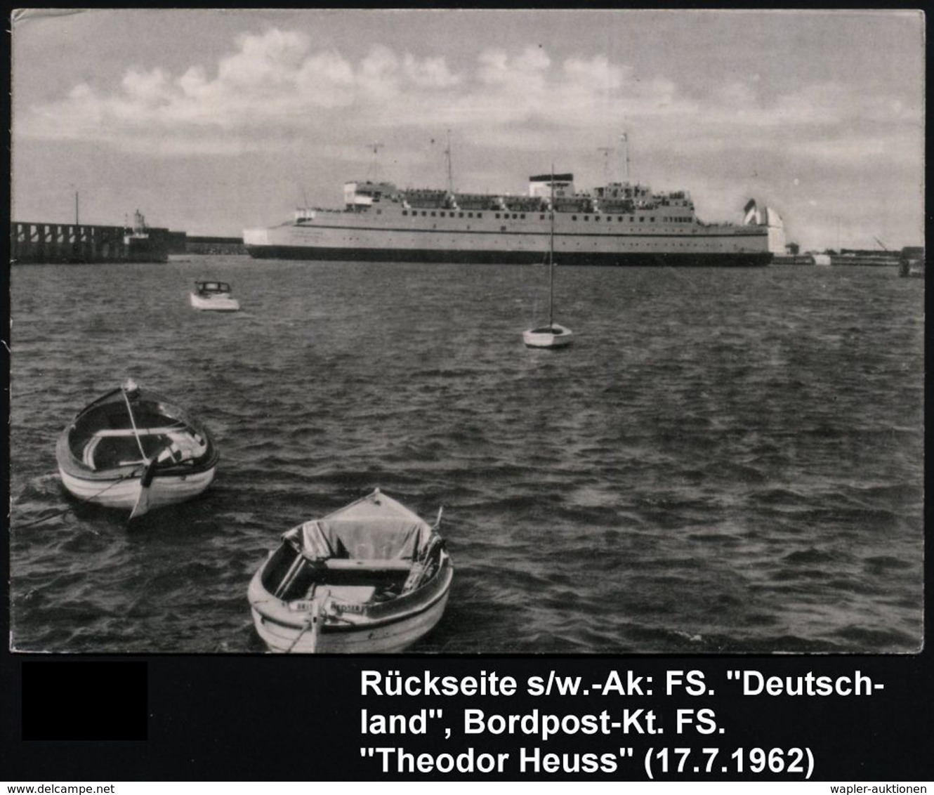 DÄNEMARK /  B.R.D. 1962 (17.7.) RollWSt.: FÄHRSCHIFF THEODOR HEUSS/ GROSSENBRODE - GEDSER.. = Möwe (Kat.Nr. R-10) Auf Dä - Maritiem