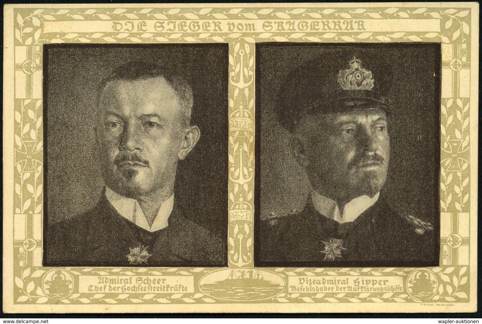 DEUTSCHES REICH 1915/16 3 Verschiedene Foto- Bzw. Künstler-Ak.: Admiral Scheer/Hipper Bzw. 2x Nur Scheer (1x Spendenkt.) - Maritiem