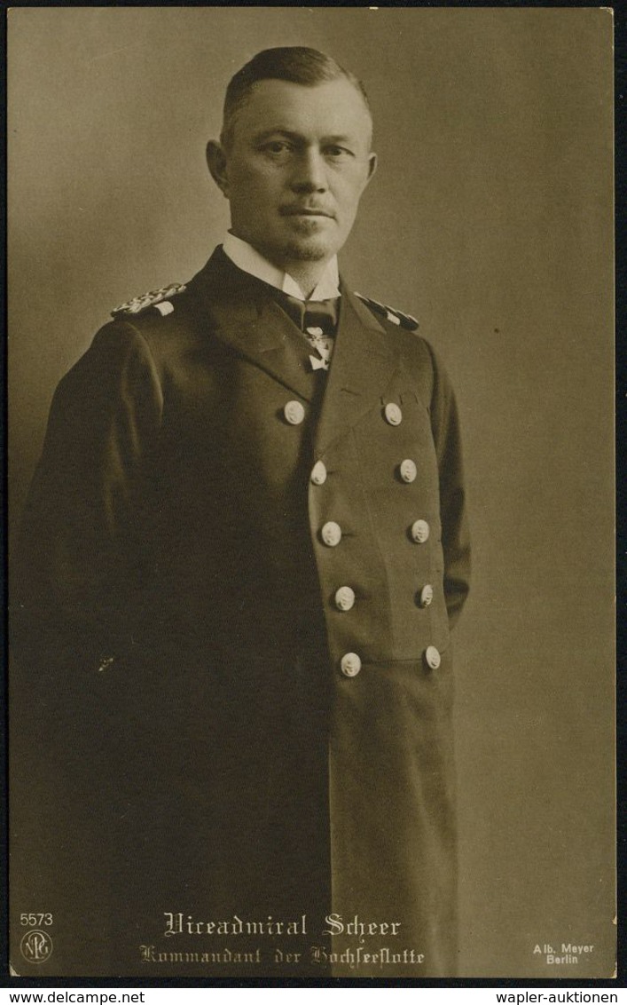 DEUTSCHES REICH 1915/16 3 Verschiedene Foto- Bzw. Künstler-Ak.: Admiral Scheer/Hipper Bzw. 2x Nur Scheer (1x Spendenkt.) - Maritiem