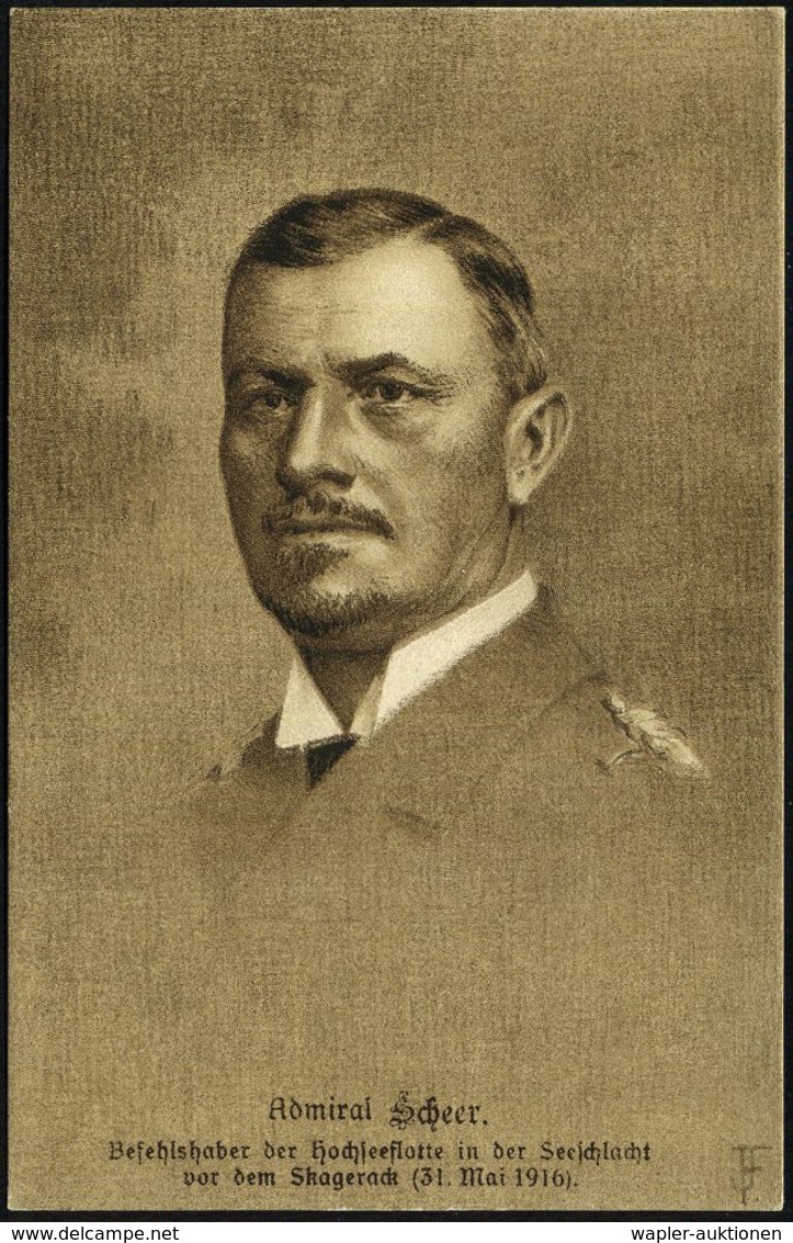 DEUTSCHES REICH 1916/17 3 Verschiedene Foto- Bzw. Künstler-Ak.: Admiral Scheer (2x Spenden-Ak.) Je Ungebr., 3 Belege - - Maritiem