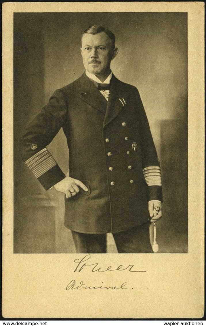 DEUTSCHES REICH 1916/17 3 Verschiedene Foto- Bzw. Künstler-Ak.: Admiral Scheer (2x Spenden-Ak.) Je Ungebr., 3 Belege - - Maritiem