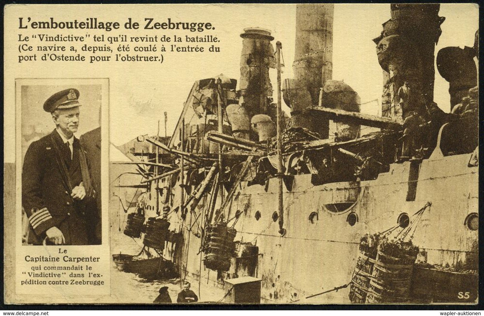 BELGIEN 1918/25 4 Verschiedene Foto-Ak.: Der Britische Angriff Auf Zeebrugge (auf Deutsche Marine-Einrichtungen U. Hafen - Maritiem
