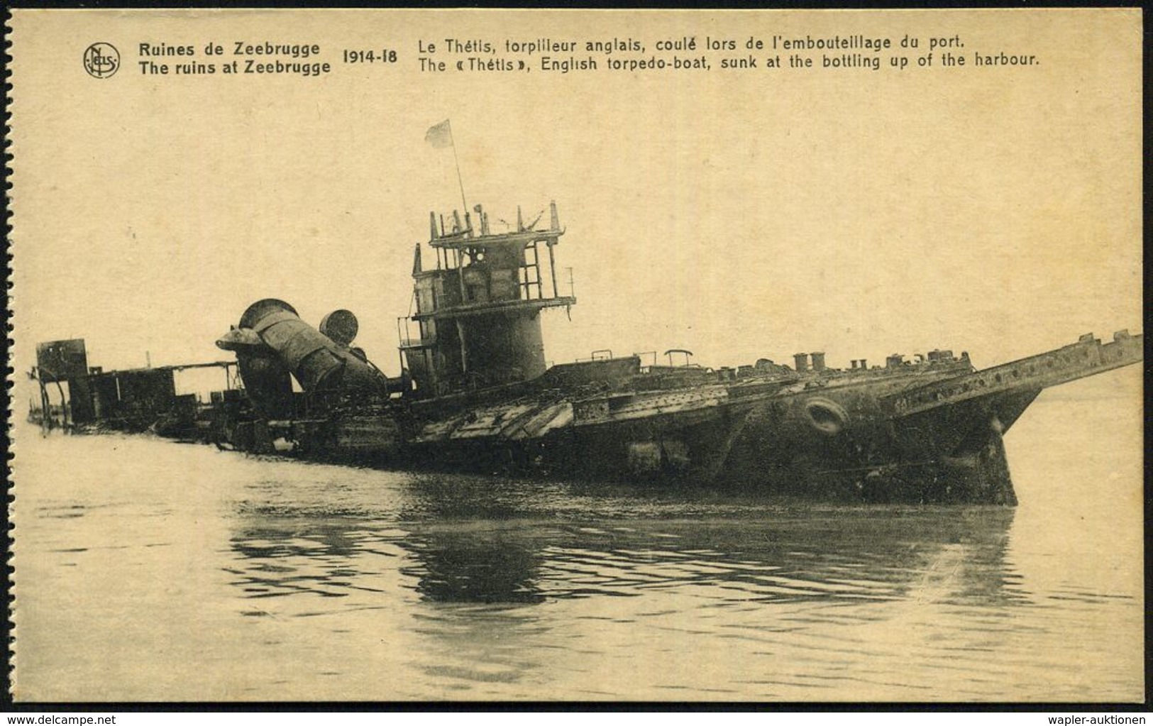 BELGIEN 1918/25 4 Verschiedene Foto-Ak.: Der Britische Angriff Auf Zeebrugge (auf Deutsche Marine-Einrichtungen U. Hafen - Schiffahrt