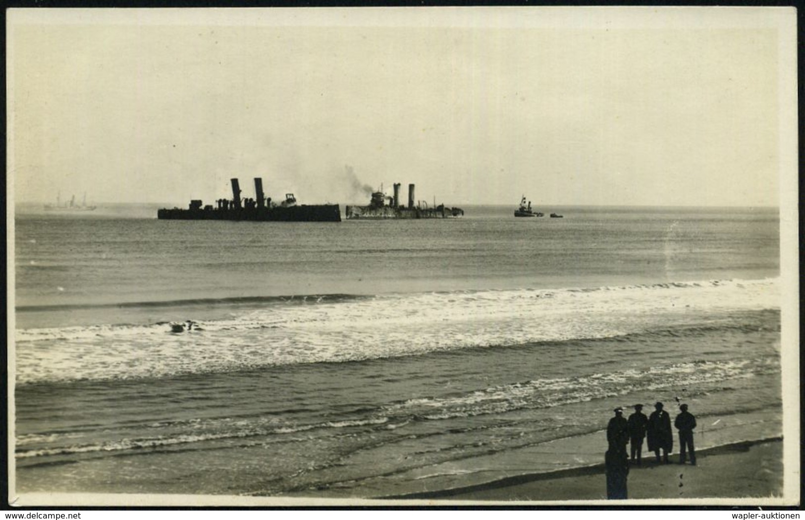 BELGIEN 1918/25 4 Verschiedene Foto-Ak.: Der Britische Angriff Auf Zeebrugge (auf Deutsche Marine-Einrichtungen U. Hafen - Maritiem