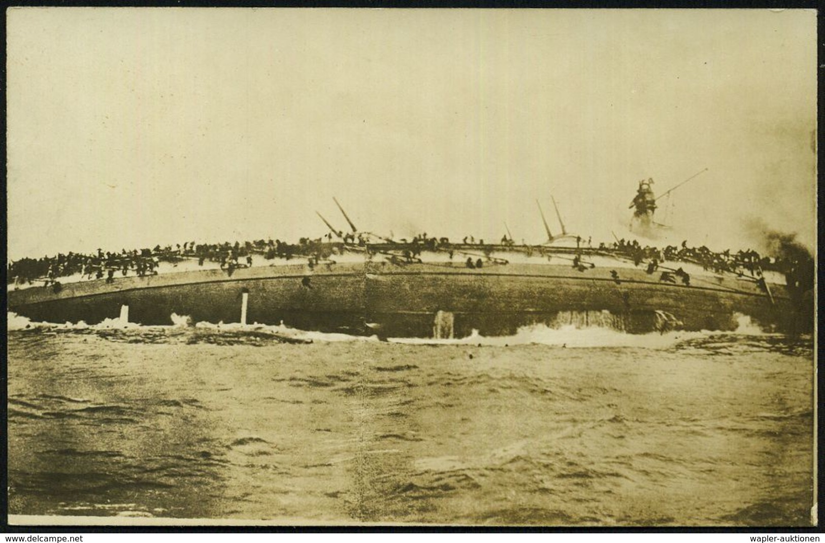 DEUTSCHES REICH 1916 (ca.) S/w.-Foto-Ak.: S.M.S. "Blücher" (M.S.P. No.12) Sinkend Im Endstadium Am 24.1.1915, Doggerbank - Maritiem