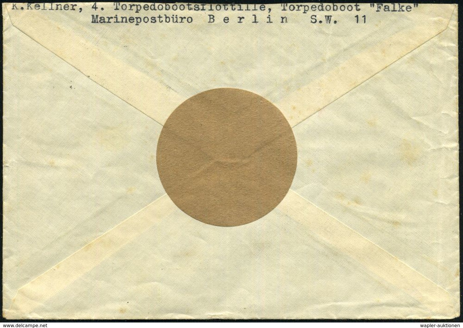 DEUTSCHES REICH 1937 (29.11.) 2K-BPA: DEUTSCHE KRIEGSMARINE-SCHIFFSPOST/m/Nr.12 = 4. Torpedoboot-Flottille, Torpedoboot  - Maritime