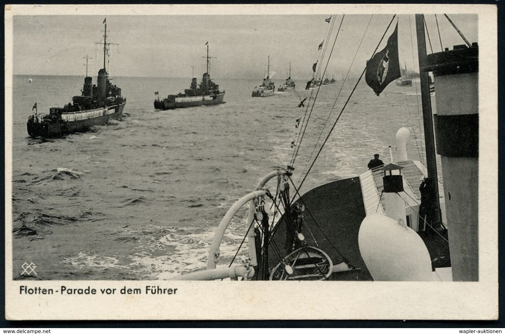SASSNITZ/ C 1942 (10.2.) 2K-Steg + Viol. HdN. (2. Abt. S.A.S., 2 Komp.) Auch Hs. Abs., S/w.-Feldpost-Foto-Ak.: Flotten-P - Maritime