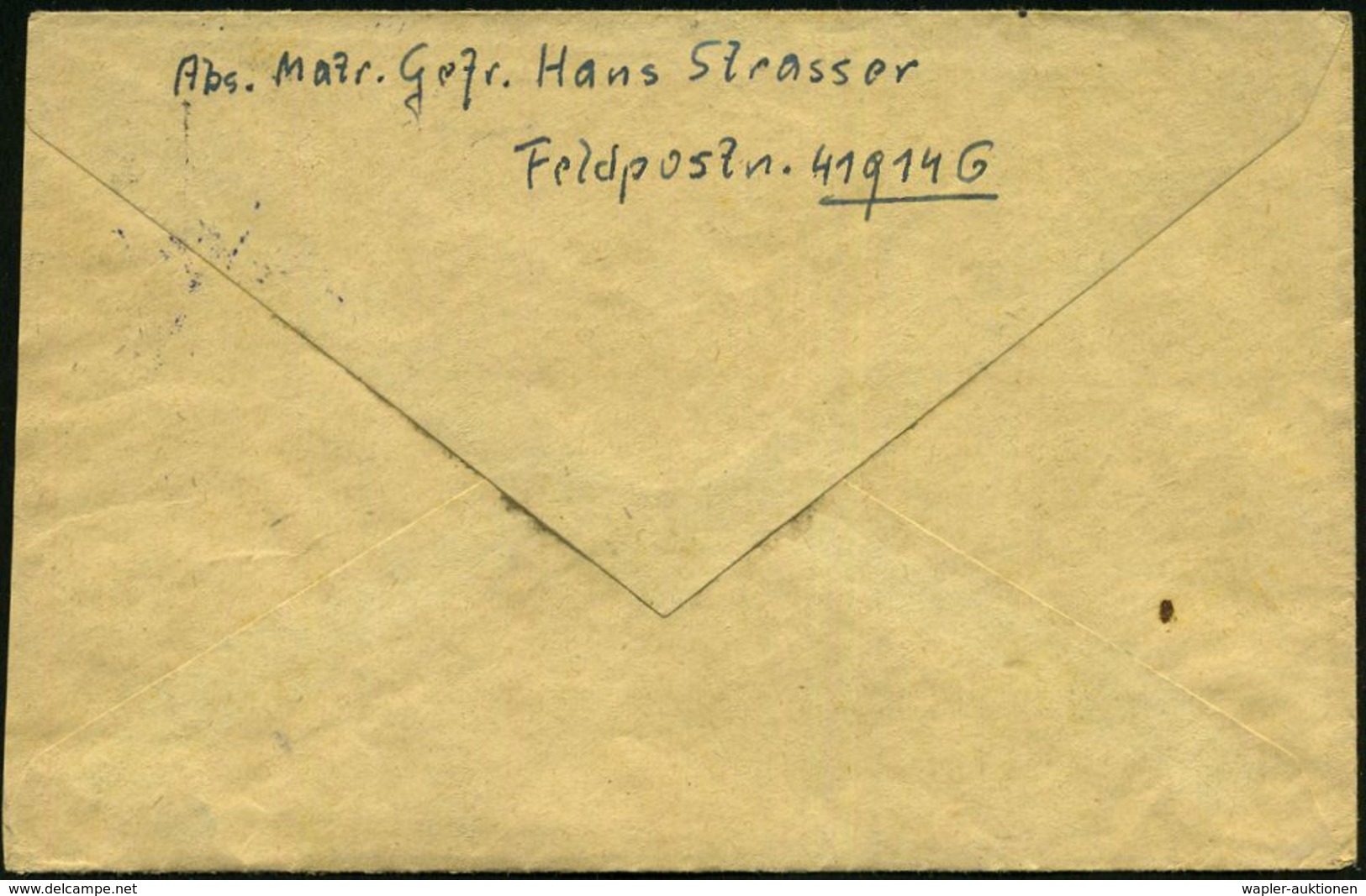 DT.BES.GRIECHENLAND 1942 (12.4.) 1K: FELDPOST/d/--- + Roter 2K-HdN: Feldpostnr. M 43 460 = Kdo. See-Verteidigung  S A L  - Maritime